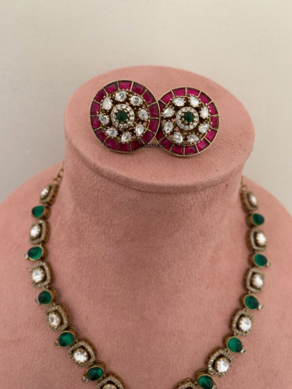 Moissanite raagata necklace set