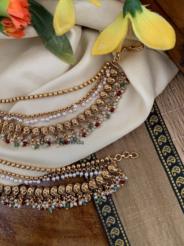 Antique polish bridal ear chain