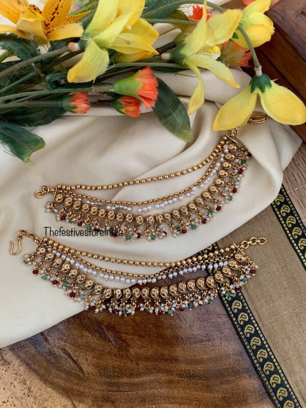 Antique polish bridal ear chain