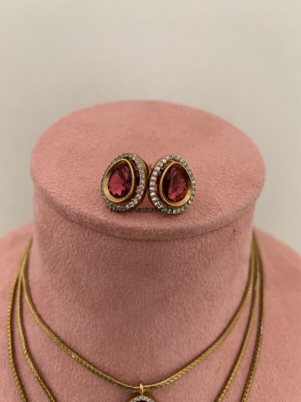 3 layers necklace set - Ruby