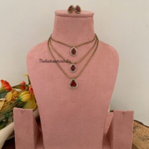 3 layers necklace set - Ruby