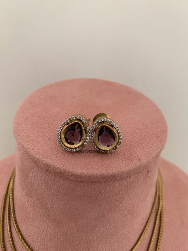 3 layers necklace set - Purple