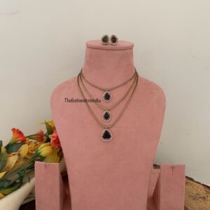 3 layers necklace set - Purple