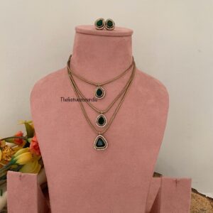 3 layers necklace set - Green