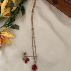 46cms floral chain set - Ruby