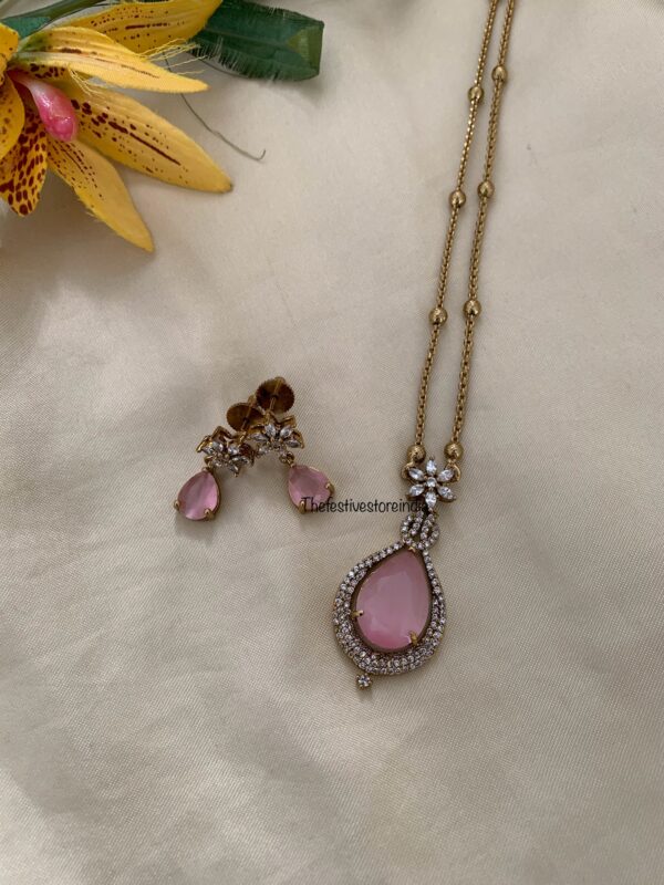 46cms floral chain set - Pink