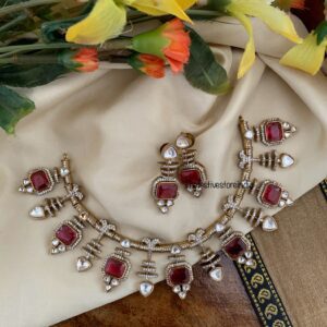 Fusion Victorian necklace set - Ruby
