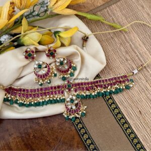 Classic Bridal Kemp green beads choker set