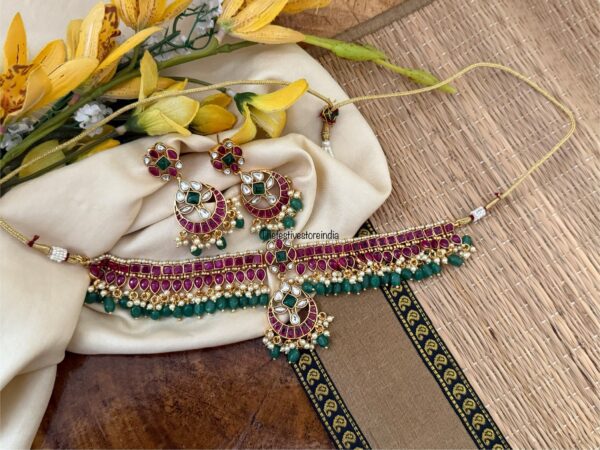 Classic Bridal Kemp green beads choker set