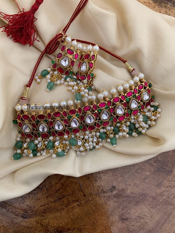 Jadau classic stones choker set