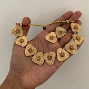 Matte Gold carved floral motif set