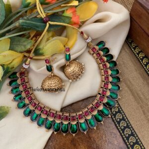 Enamel Palakka set with jhumkas