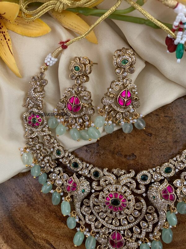 Grand Bridal mint drops Victorian necklace set