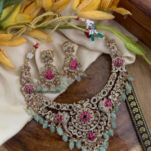 Grand Bridal mint drops Victorian necklace set