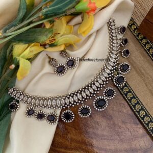 Victorian Purple droplets necklace set | Bridal
