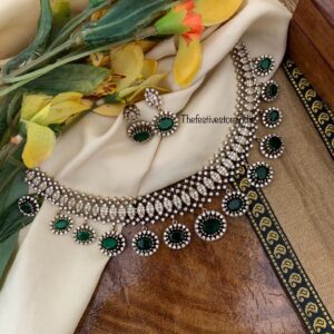 Victorian Green droplets necklace set | Bridal
