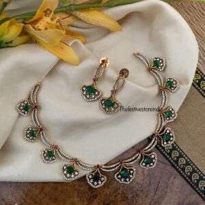 Floral emerald Victorian set