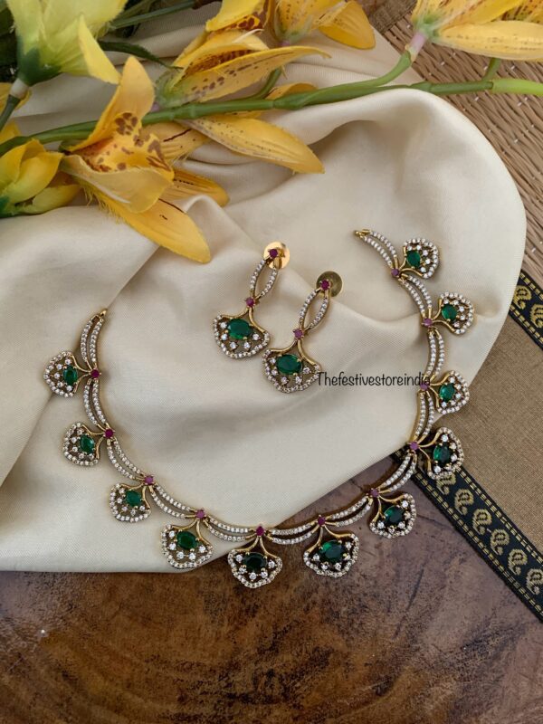Floral emerald Victorian set