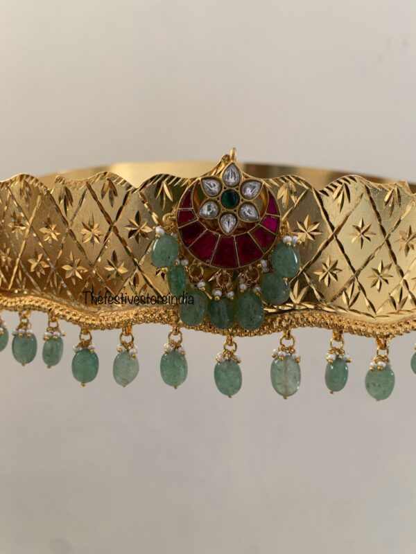 Jadau pendant green drops Hipbelt