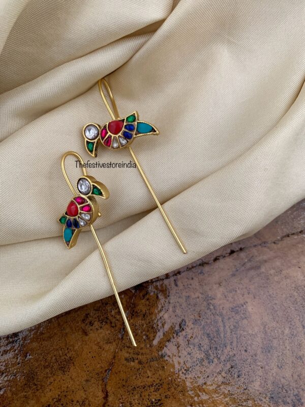 Jadau parrot multi colour earcuff (Set of 2)