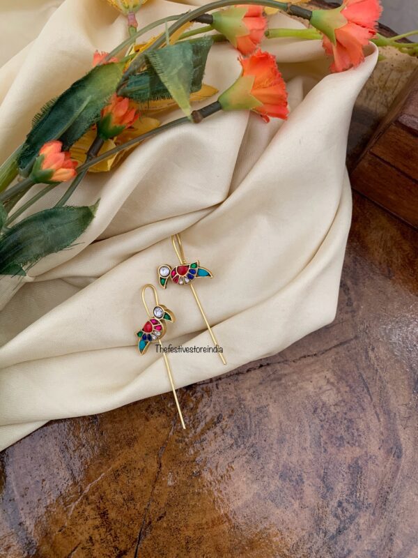 Jadau parrot multi colour earcuff (Set of 2)