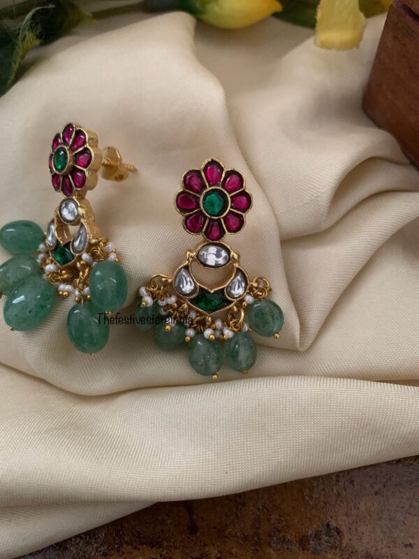 Jadau chandbali screw back earrings