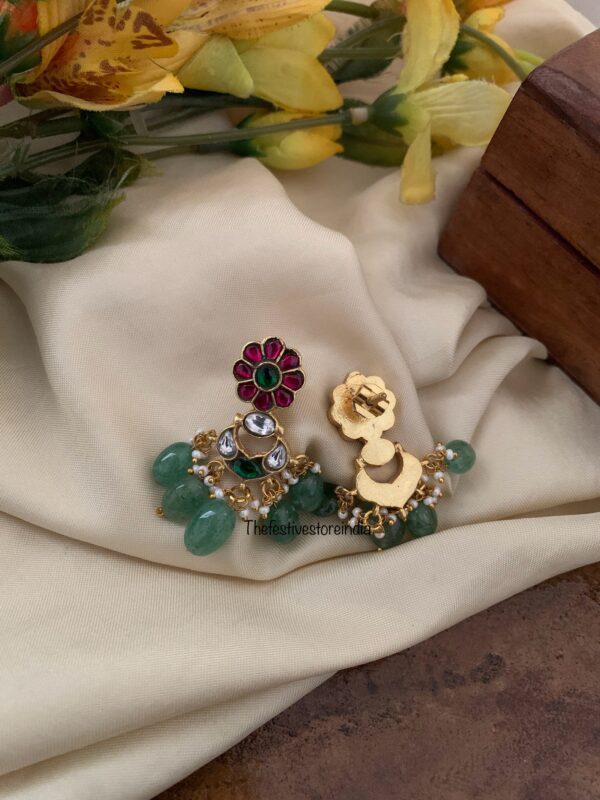 Jadau chandbali screw back earrings