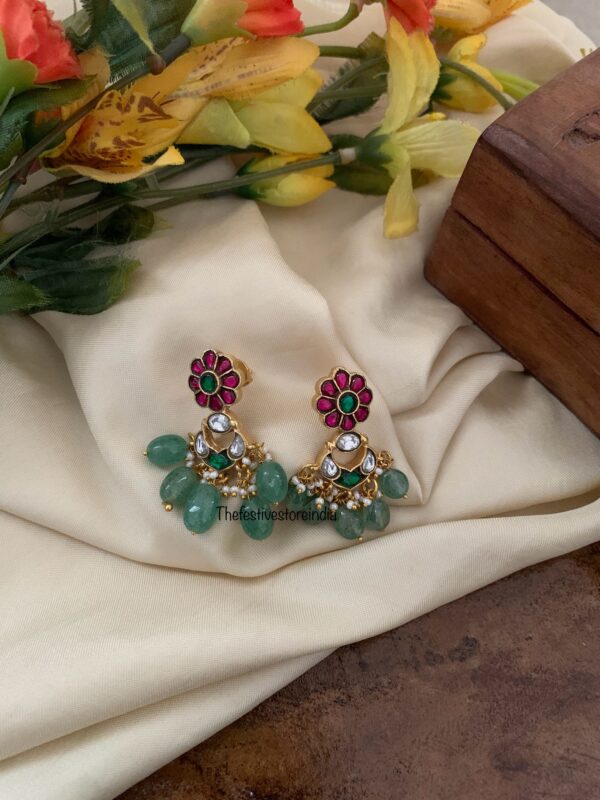 Jadau chandbali screw back earrings