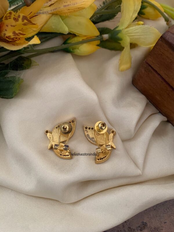 Jadau butterfly screw back earrings