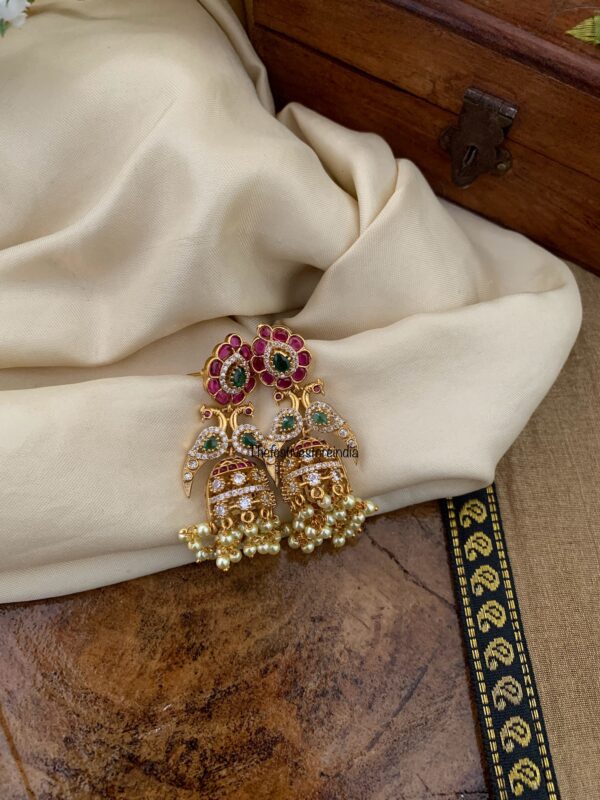 AD stones bridal jhumkas
