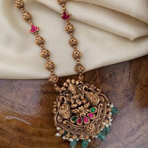 44-45cms premium green drops Lakshmi haaram set | Haaram | Bridal