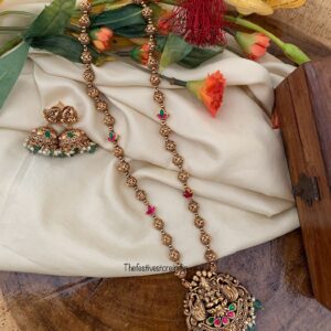 44-45cms premium green drops Lakshmi haaram set | Haaram | Bridal