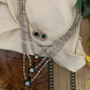 3 Layer AD emerald haaram set | Haaram | Bridal
