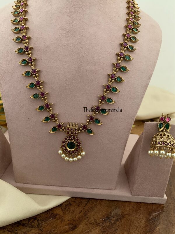Classic pendant palakka haaram set | Haaram | Bridal | long chain | Kerala jewellery