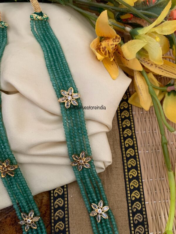 Unisex green floral mopp haaram | Haaram | Bridal | long chain