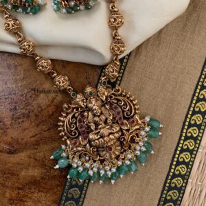 Budgeted antique polish matte Lakshmi haaram set | Haaram | Bridal | long chain