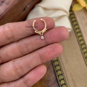 Muhurtham Septum ring with drop