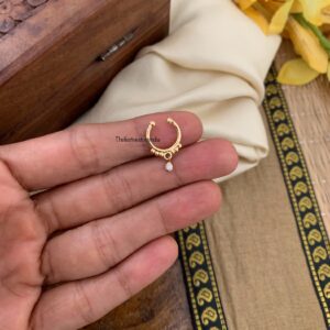 Muhurtham Septum ring with drop