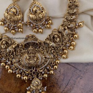 Bridal Lakshmi nakshi gold necklace set