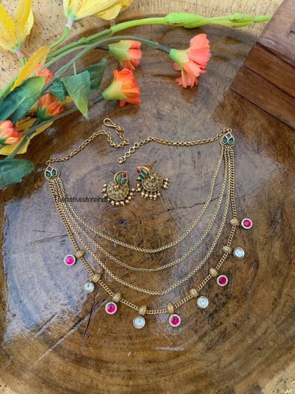 Premium polish Layers necklace set