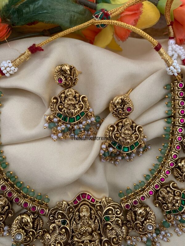 Grand Bridal Lakshmi necklace set