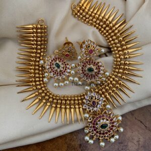 Spike chain with pendant kerala necklace set