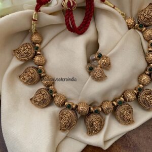 Antique polish matte maanga/mango necklace set