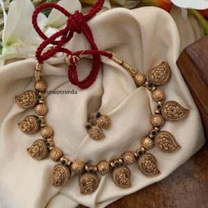 Antique polish matte maanga/mango necklace set