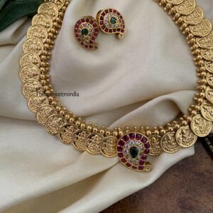 Budgeted lakshmi kaasu coin mango necklace set