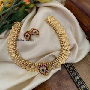 Budgeted lakshmi kaasu coin mango necklace set