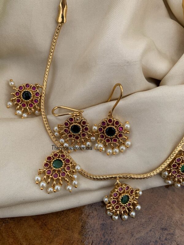 Budgeted bottu kemp necklace set