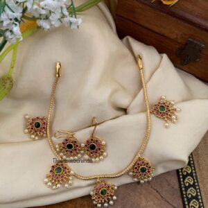 Budgeted bottu kemp necklace set