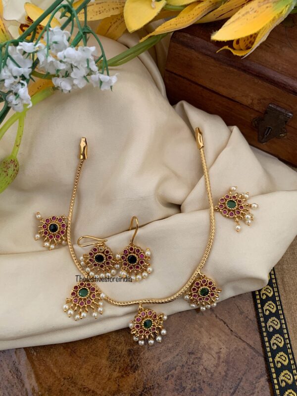 Budgeted bottu kemp necklace set