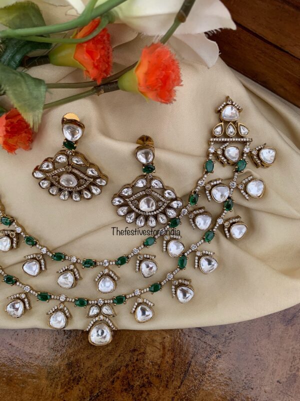2 layer Victorian polish set - Green | Bridal | Necklace | Wedding